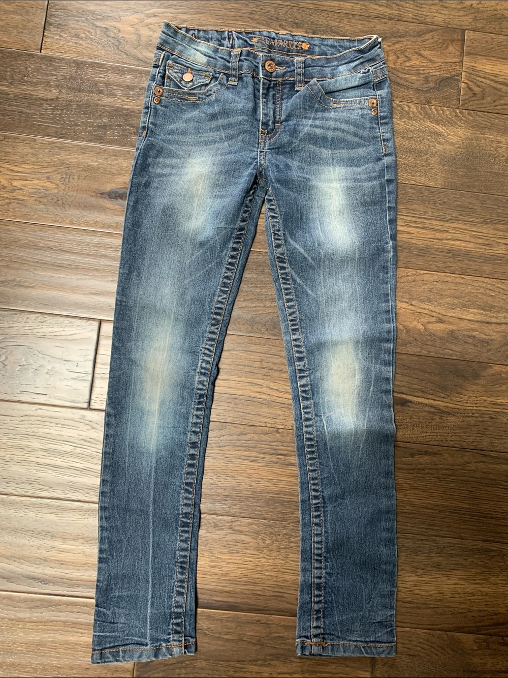 Z. Cavaricci Women's Skinny Jeans in Medium Blue Wash. Pre-owned. Size:12.